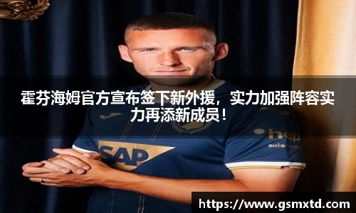 霍芬海姆官方宣布签下新外援，实力加强阵容实力再添新成员！